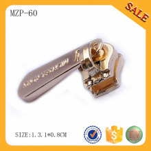 MZP60 Alibaba Express Kleider Metall Reißverschluss benutzerdefinierte Messing Logo Qualität hohen Metall-Reißverschluss für Kleidung